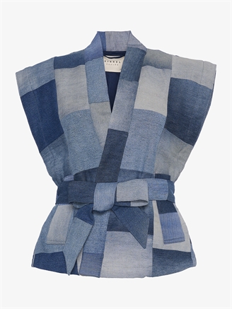 Sissel Edelbo Aspen Leftover Denim Patchwork Vest Blue